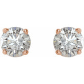14K Rose 3/4 CTW Natural Diamond Stud Earrings